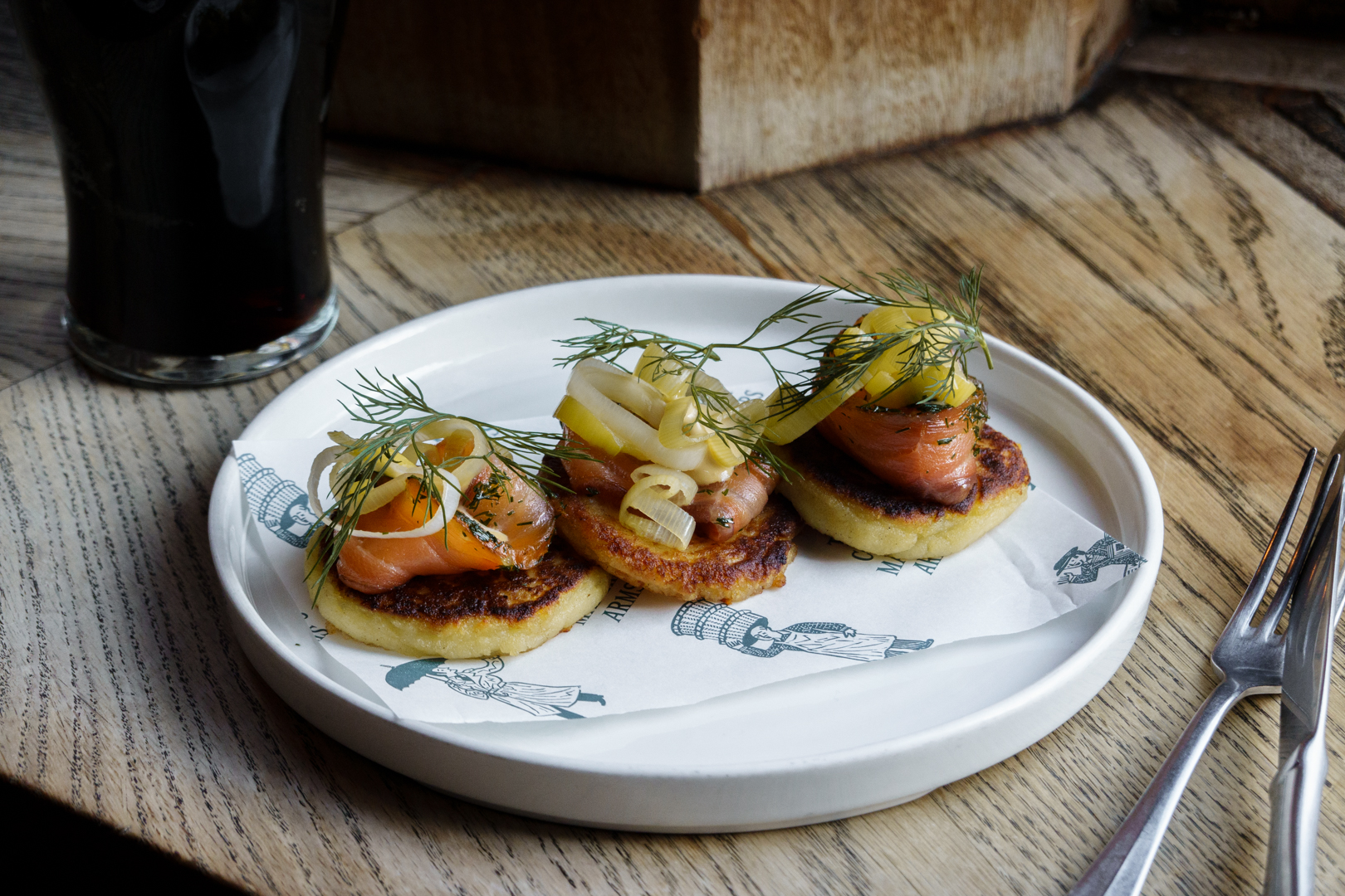 WHISKY CURED SALMON & POTATO FARL Cubitt House