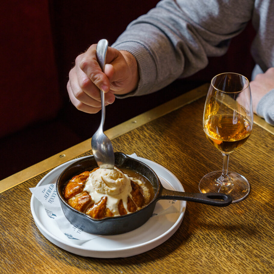 BRAMLEY APPLE PIE, CARAMEL, ROASTED ALMOND ICE CREAM