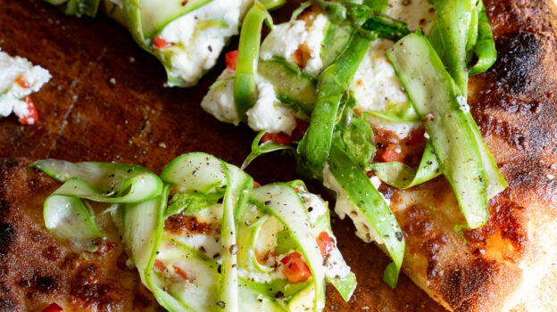 DISH WITH TISH: PIZZETTE WITH GOAT’S CURD, ASPARAGUS AND CHILLI