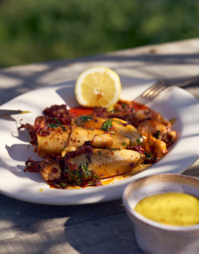 DISH WITH TISH: SQUID STUFFED WITH NDUJA & AIOLI